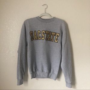 Grey Sac State College Sweatshirt